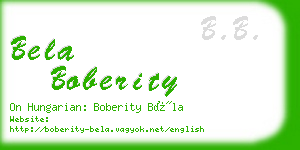 bela boberity business card